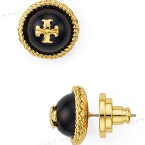 Tory Burch earrings logo black earrings